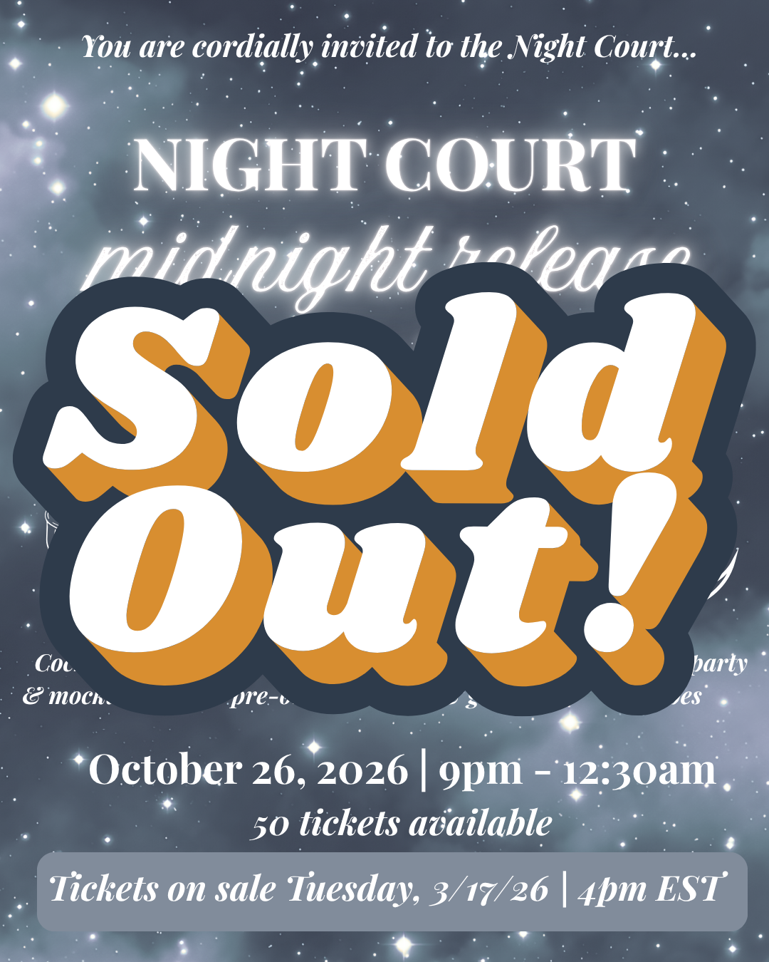 EVENT TICKET - Night Court Pajama Party | ACOTAR 6 Release
